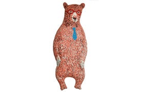 Image of Illustrated Office Bear-Pink