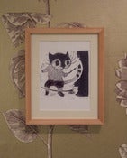 Image of Paint Your Own Tail - Limited Edition Lino Print Cat