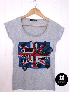 Image of T-shirt God save Rock UK Union Jack by Dadawan