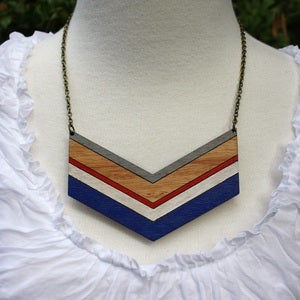 Image of Chevron Pendant- Scarlet and Azure Blue
