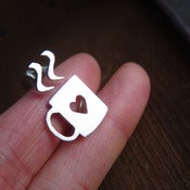Image of Love Mug Silver Heart Ring - Handmade Silver Rings