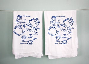Image of  time for tea diagram - perfect tea towels