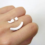 Image of Wink Smile Happy Face Ring ;) - Handmade Silver rings