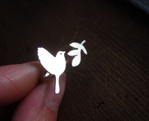 Image of Peace Bird Ring - Handmade Silver Ring 