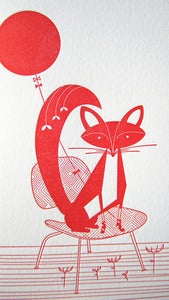 Image of Fox & balloon Letterpress Notecards