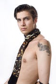 Image of "The Birds" cravat mod style 100% silk luxury OMARINA scarf 