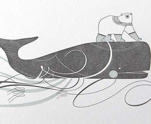 Image of Polar Bear & Whale Letterpress Notecards