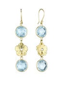 Image of Petunia and Gemstone Earrings, 14K Yellow Gold and Diamond