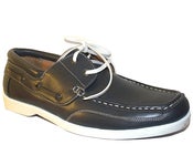 Image of Mens Grey Deck Shoes Boat Shoes w Contrast Sole