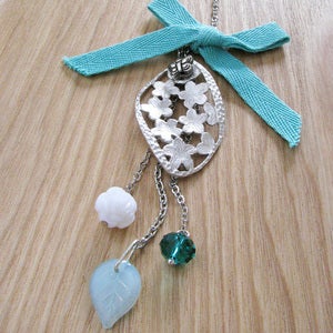 Image of leaf from a cherry blossom tree necklace