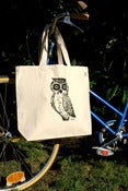 Image of Owl Screen Printed Canvas Tote Bag 