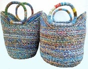 Image of Recycled Bolga Basket: Pair of Medium and Large