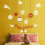 Image of Holiday Decal Wall Decal Wall Sticker Christmas decal - Christmas Time, Love & Joy - dd1064