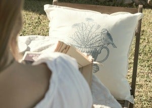 Image of early bird cushion cover {grey mist}