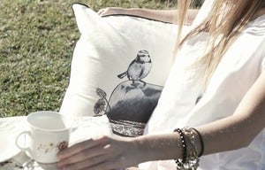 Image of lost and found cushion cover {black}