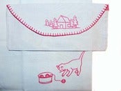 Image of Bavette vintage et pochette Chaton EDITION LIMITEE