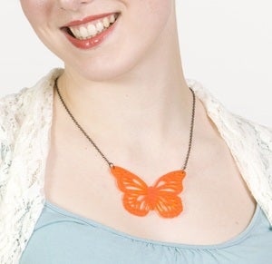 Image of Orange Butterfly Necklace