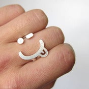 Image of Naughty Face Wink smile - Handmade Silver Ring