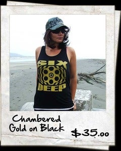 Image of Chambered Chicks Singlets - Gold on Black