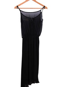 Black Sheer Pleat Dress