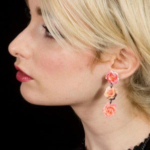 Image of Forever Flowers Earrings (on white acrylic)