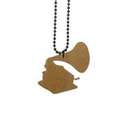 Image of Ltd. Edition Gramaphone Necklace made from a recycled GOLD vinyl record.