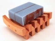 Image of Soap & Double Curved Wood Soap Dish