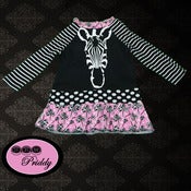 Image of Funky Zebra Dress - Size 6-12 Months