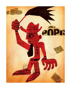 Image of Pop Goes The Umbrella Art Print Unframed