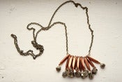 Image of Faceted Pyrite & Vintage Copper Fringe Necklace
