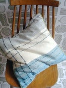 Image of Wool Plaid Cushion - grey/white