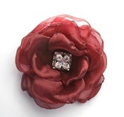 Image of Organza Flower in Cranberry