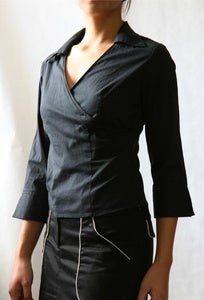 Image of Dollhouse Collared Wrap Top