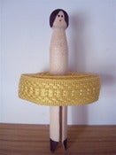 Image of Vintage Braid Peg Doll -  yellow