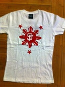 Image of AKO Apparel - Ladies SF Sun N Stars - Red on White [LSFSNS09RW]