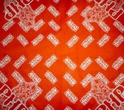 Image of Orange Purple Hash Bandanna (White Print)