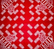 Image of Red Purple Hash Bandanna (White Print)