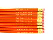 Image of pencils - for fucking ever - 9 orange pencils 