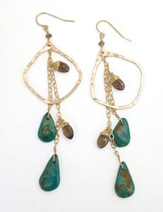 Image of Elysium Jewelry smoky quartz & turquoise earrings