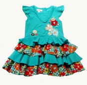 Image of 779 Teal tiered rah rah dress