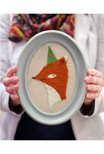 Image of DIY Crewel Embroidery Kit - Party Fox