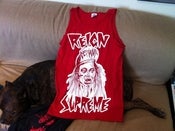 Image of "PLAY LOUD" maroon tank with white ink (S-XL)