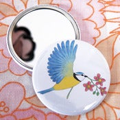Image of Flying Blue Tit Pocket Mirror