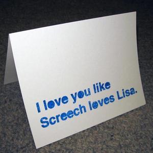 Image of Screech loves Lisa Card