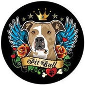 Image of Pit Bull Tattoo Style Magnet - Tan