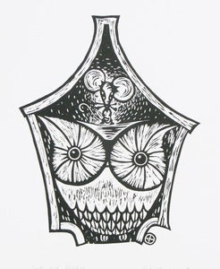 Image of "jack and walter" Limited edition relief print ON SALE HALF PRICE  Owl and Mouse