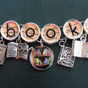 Image of Bookish Literary Themed Charm Bracelet
