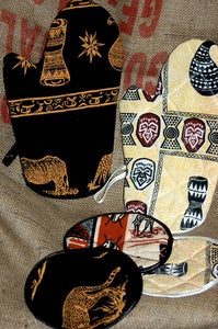Image of New! HandSewn African Oven Mits, Potholders