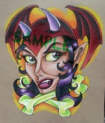 Image of Original Drawing- Devil Chick- Amanda Orcutt