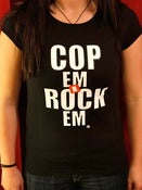 Image of CopEmNRockEm Women's Signature Tee (Black)